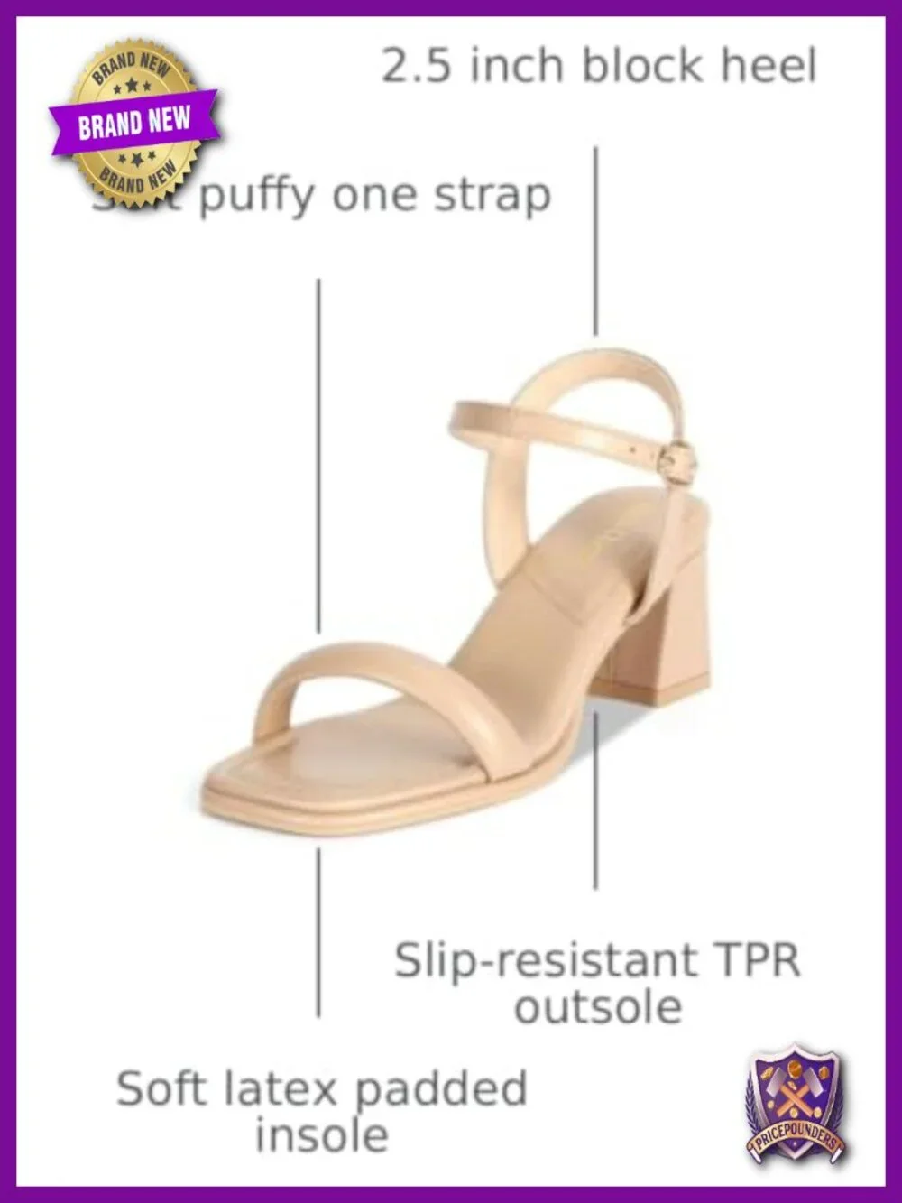 Chunky Block Heeled Sandals 2.5